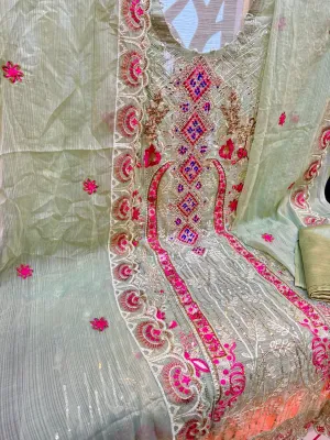 Premium Unstitched Chiffon Georgette Dress